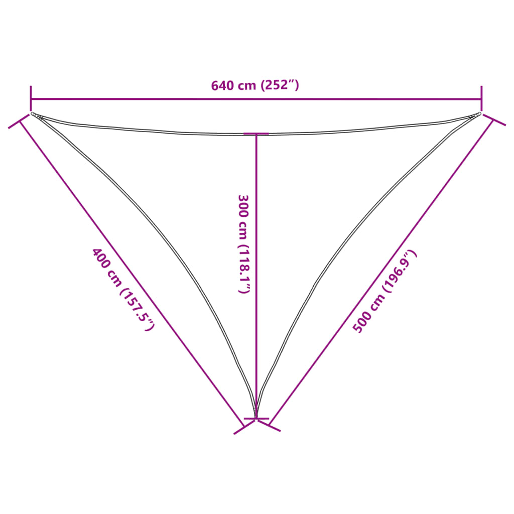 135459 vidaXL Sunshade Sail Oxford Fabric Triangular 4x5x6,4 m Taupe