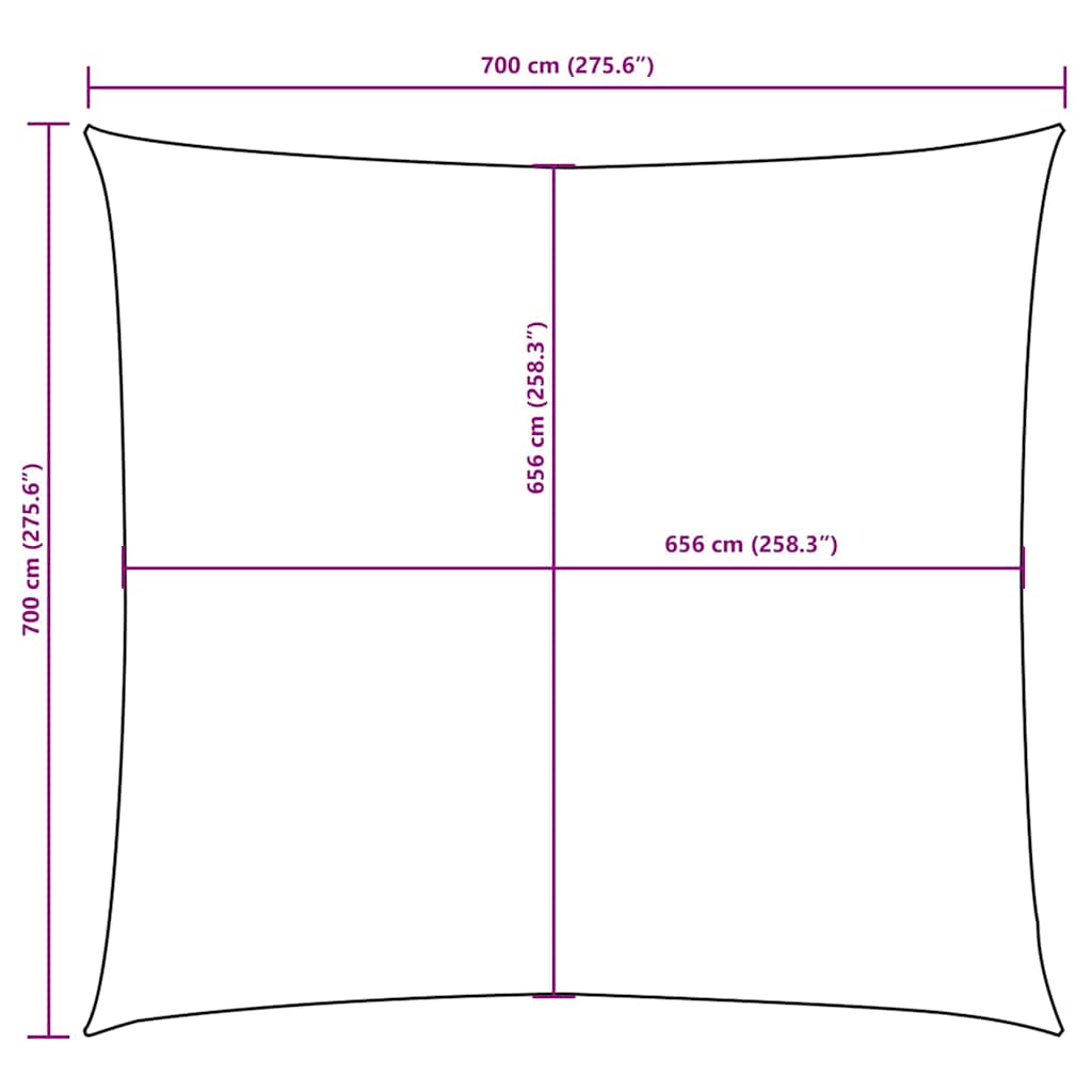 135473 vidaXL Sunshade Sail Oxford Fabric Square 7x7 m Dark Green