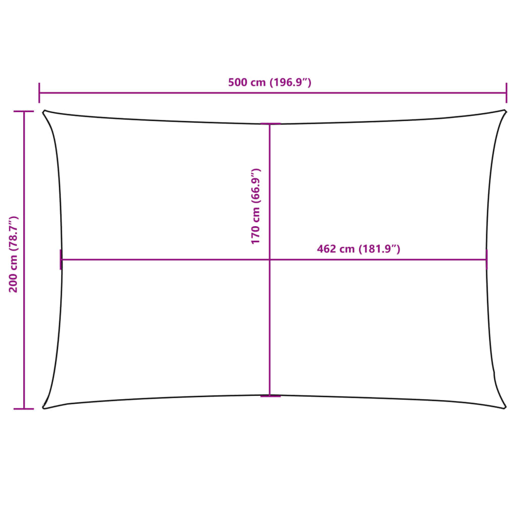 135479 vidaXL Sunshade Sail Oxford Fabric Rectangular 2x5 m Dark Green