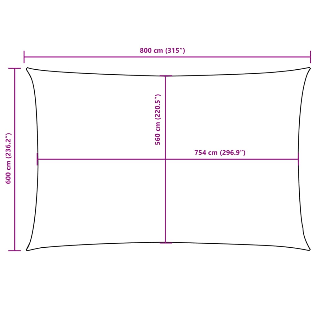 Sunshade Sail Oxford Fabric Rectangular 6x8 m Dark Green