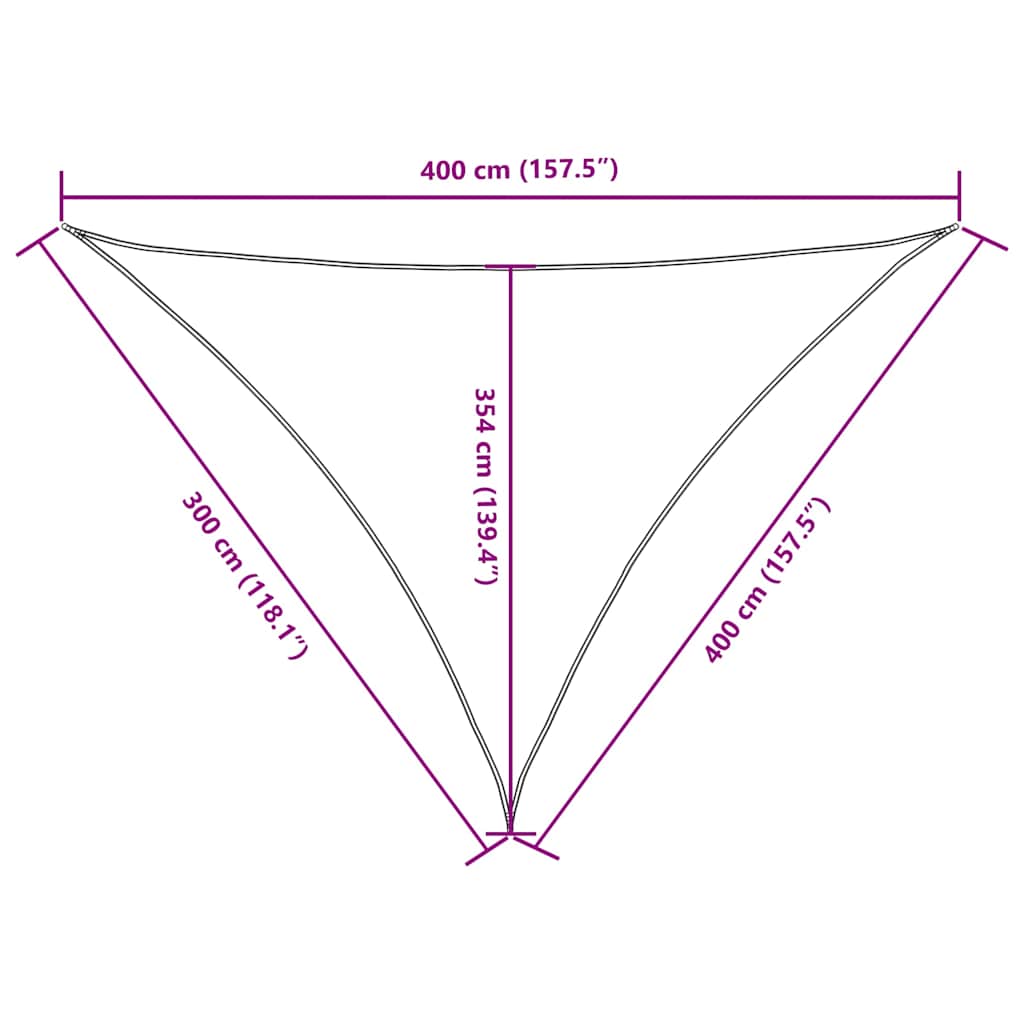 135504 vidaXL Sunshade Sail Oxford Fabric Triangular 3x4x4 m Dark Green
