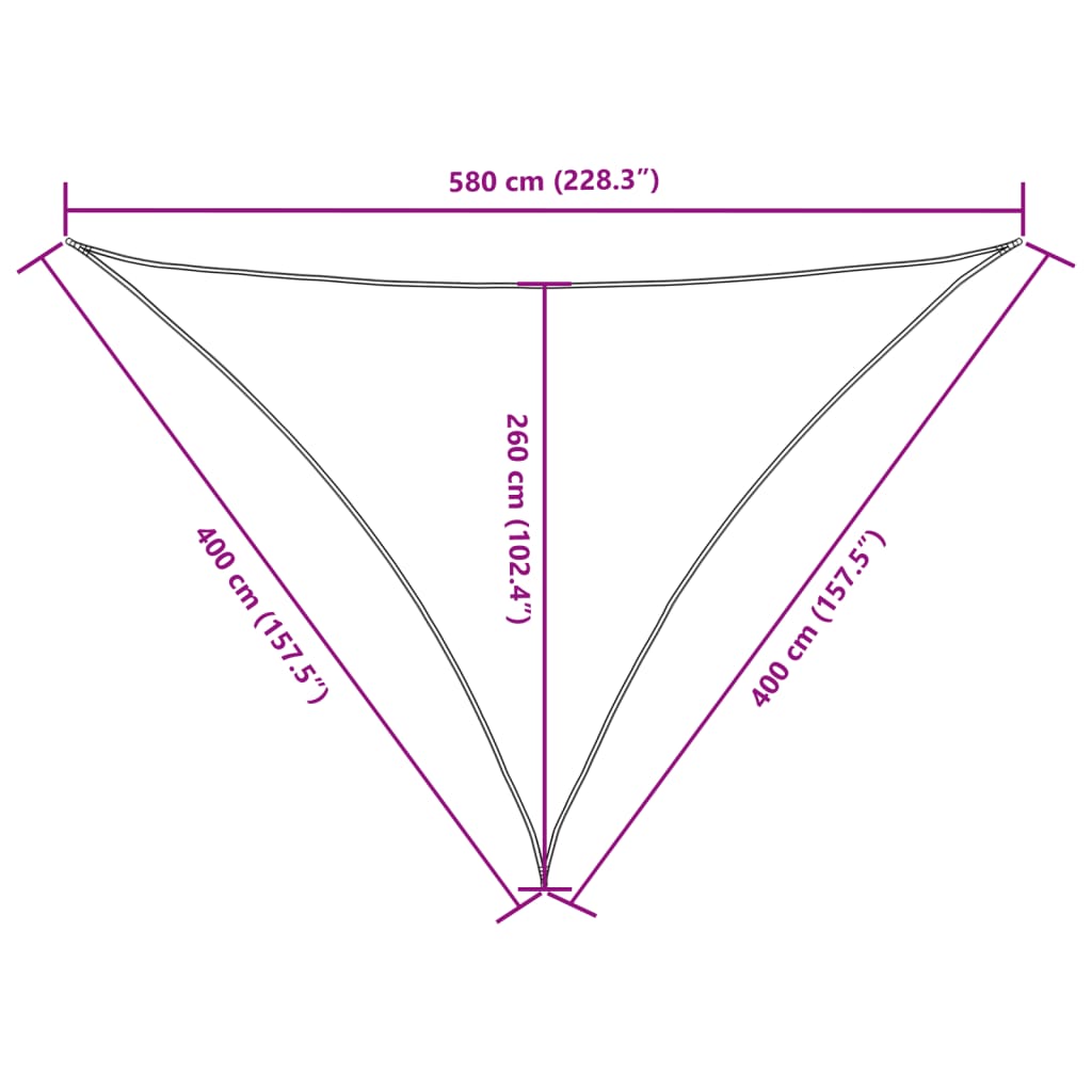 135507 vidaXL Sunshade Sail Oxford Fabric Triangular 4x4x5,8 m Dark Green