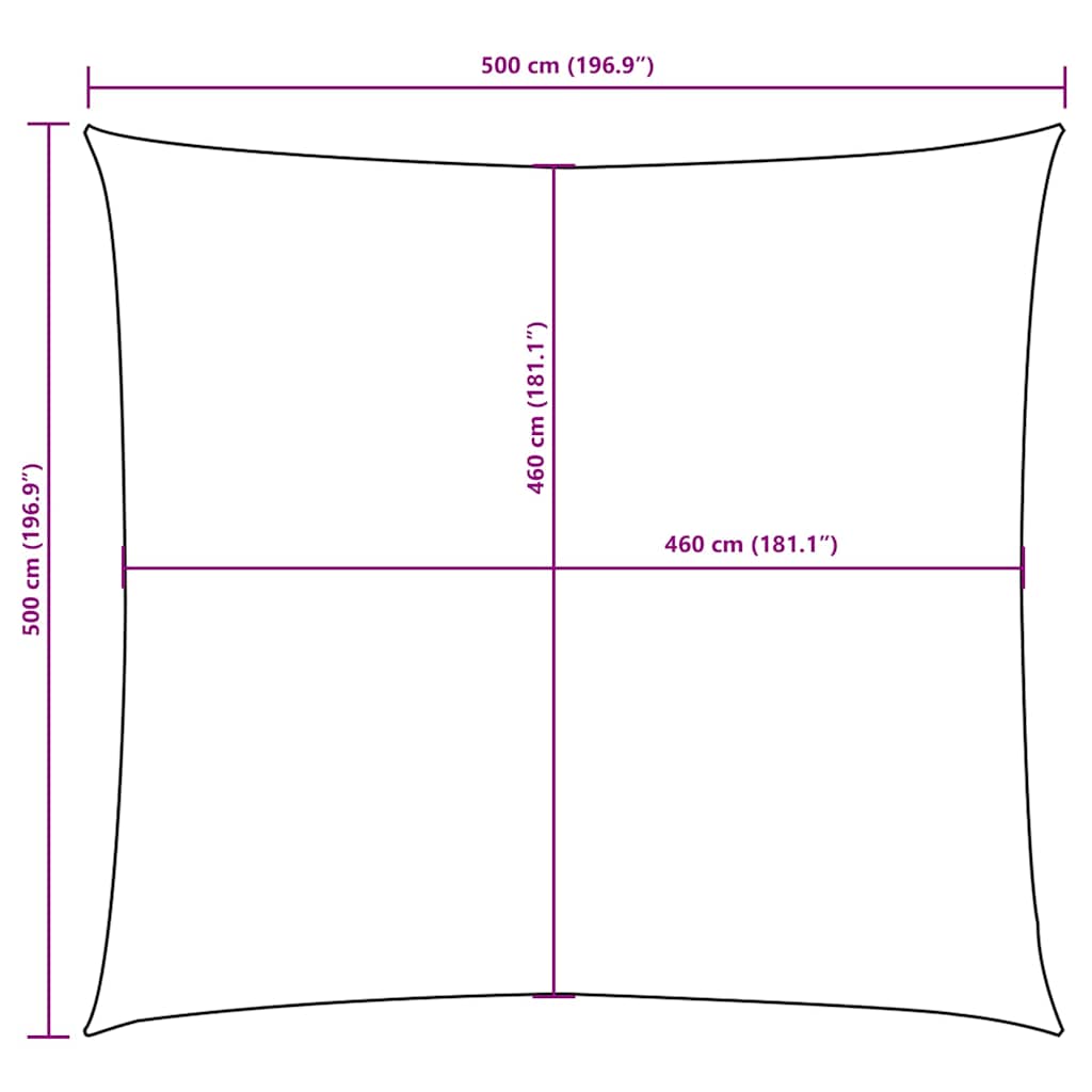 135526 vidaXL Sunshade Sail Oxford Fabric Square 5x5 m Blue