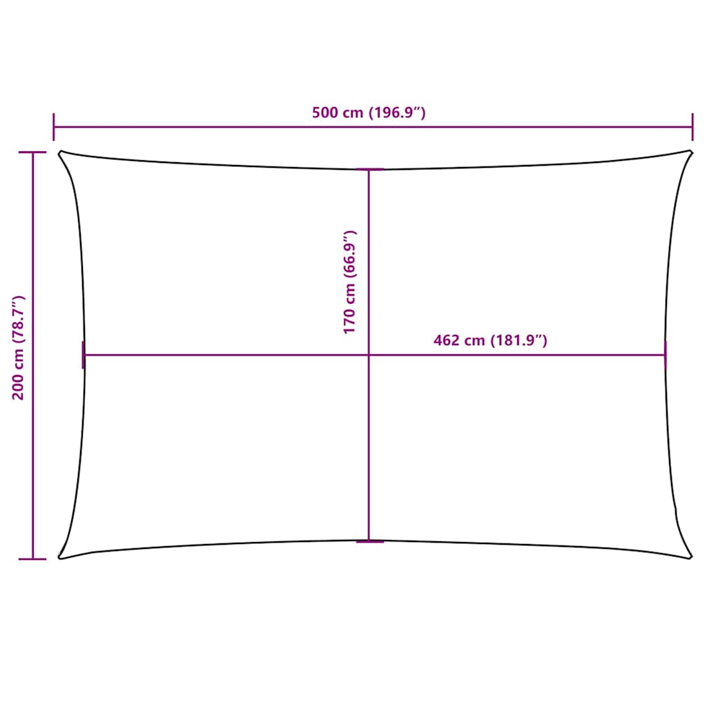 135534 vidaXL Sunshade Sail Oxford Fabric Rectangular 2x5 m Blue