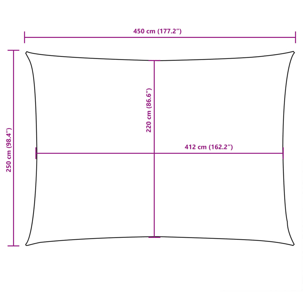 135538 vidaXL Sunshade Sail Oxford Fabric Rectangular 2,5x4,5 m Blue