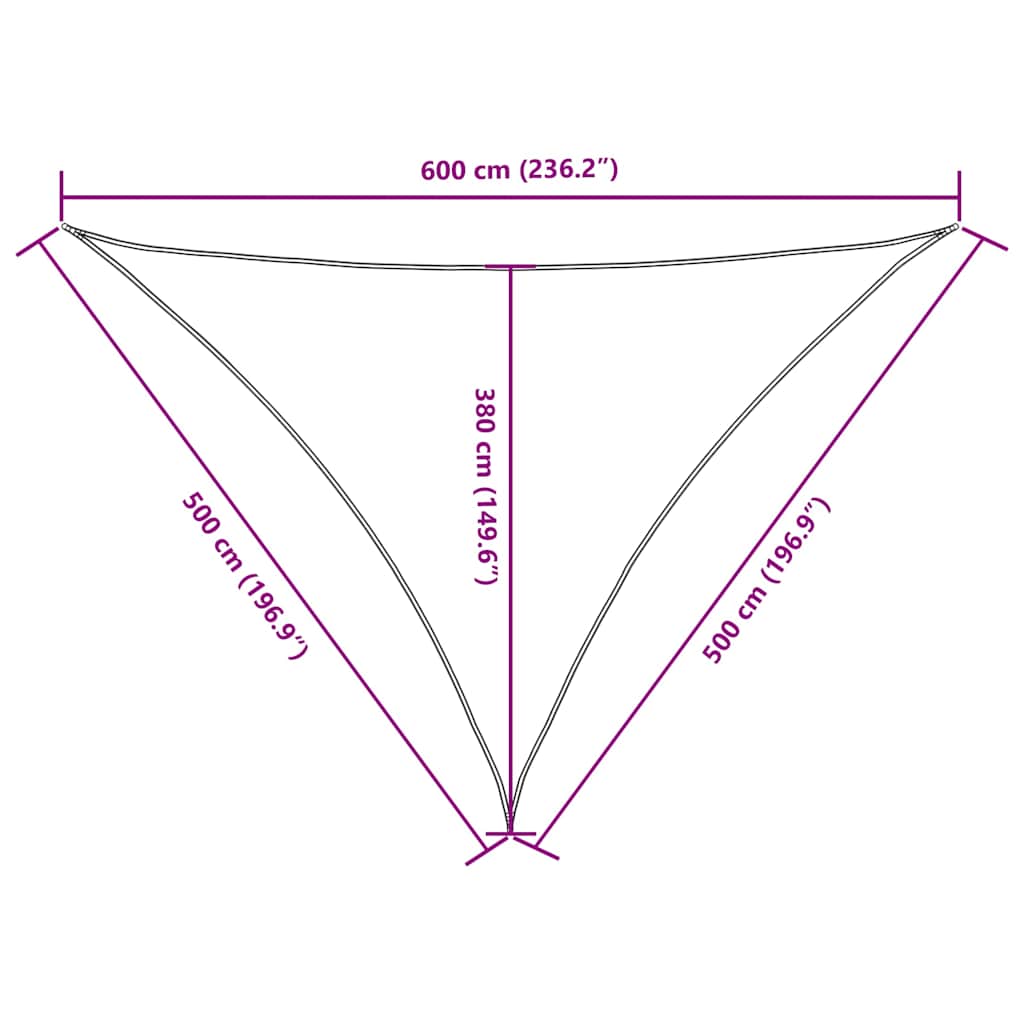 135568 vidaXL Sunshade Sail Oxford Fabric Triangular 5x5x6 m Blue