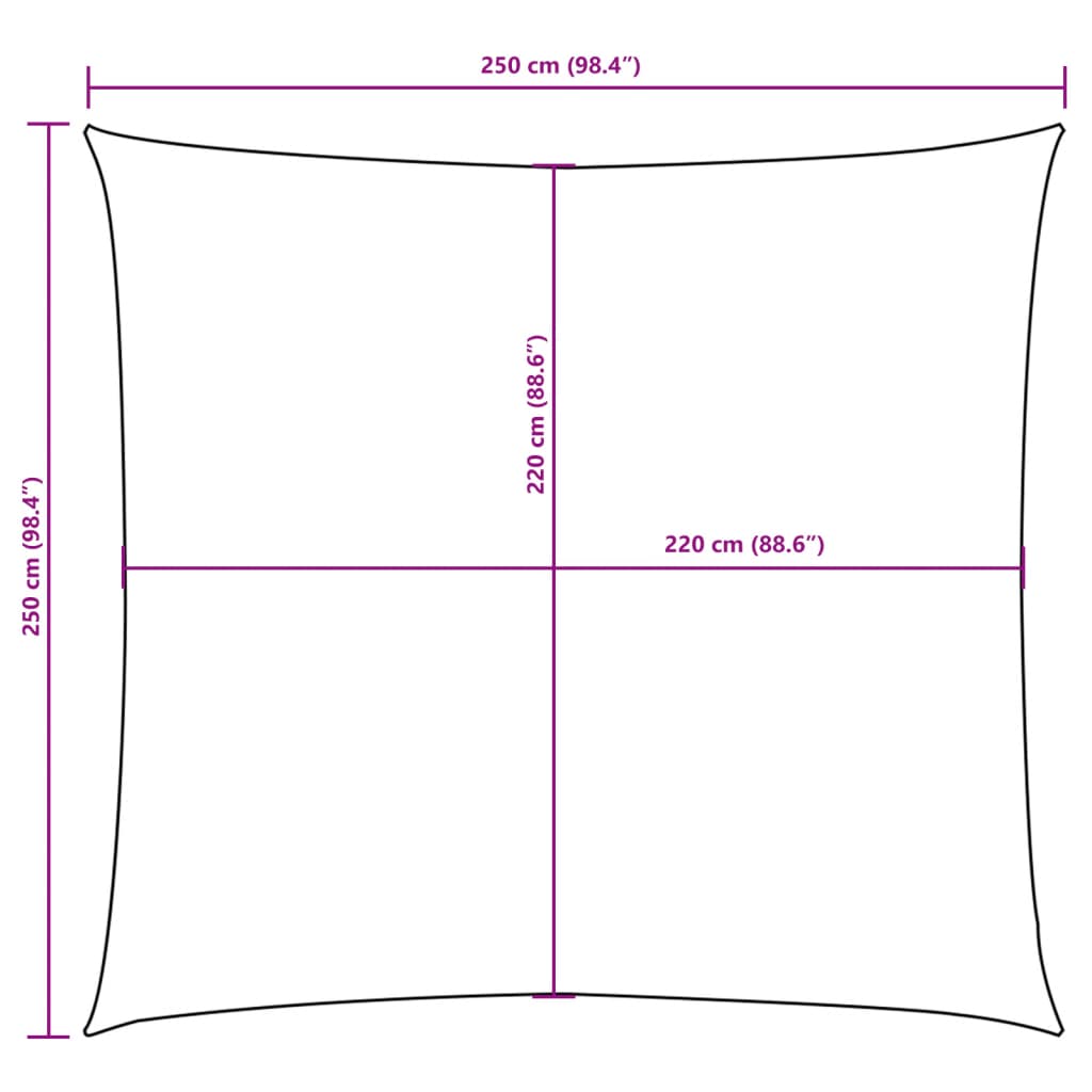 135576 vidaXL Sunshade Sail Oxford Fabric Square 2,5x2,5 m Yellow