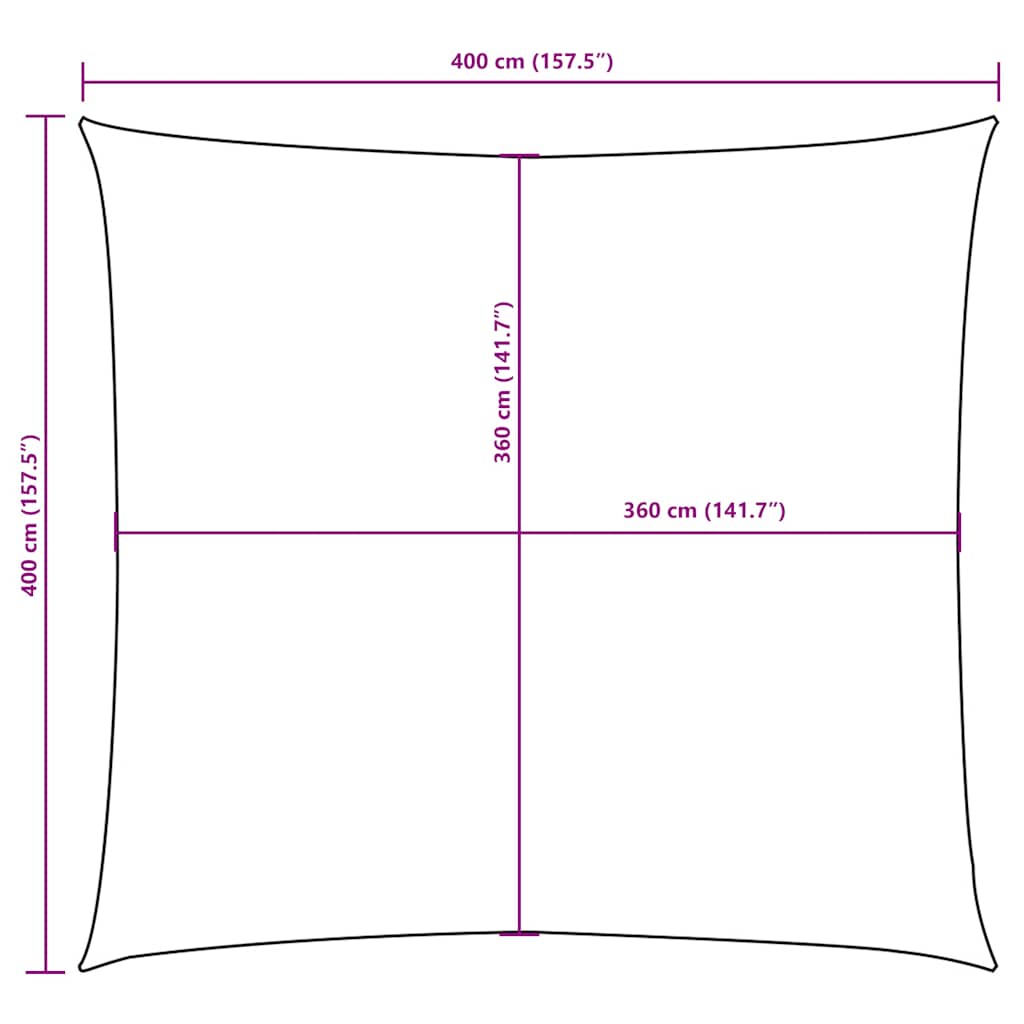 Sunshade Sail Oxford Fabric Square 4x4 m Yellow