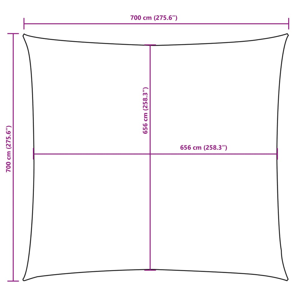 Sunshade Sail Oxford Fabric Square 7x7 m Yellow