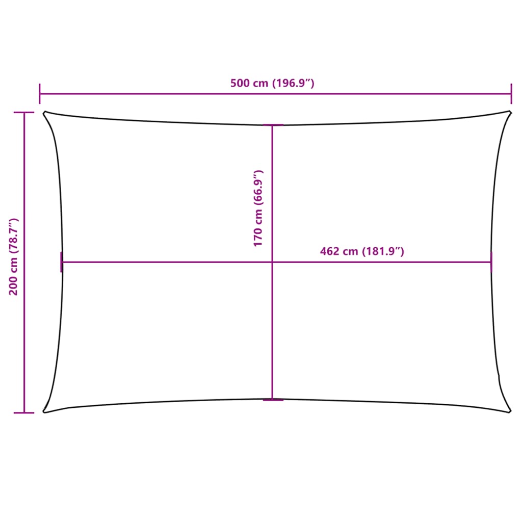 135589 vidaXL Sunshade Sail Oxford Fabric Rectangular 2x5 m Yellow