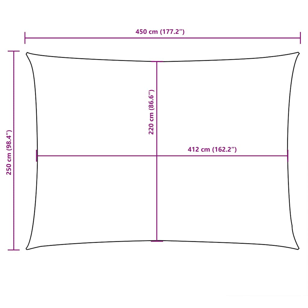 135593 vidaXL Sunshade Sail Oxford Fabric Rectangular 2,5x4,5 m Yellow