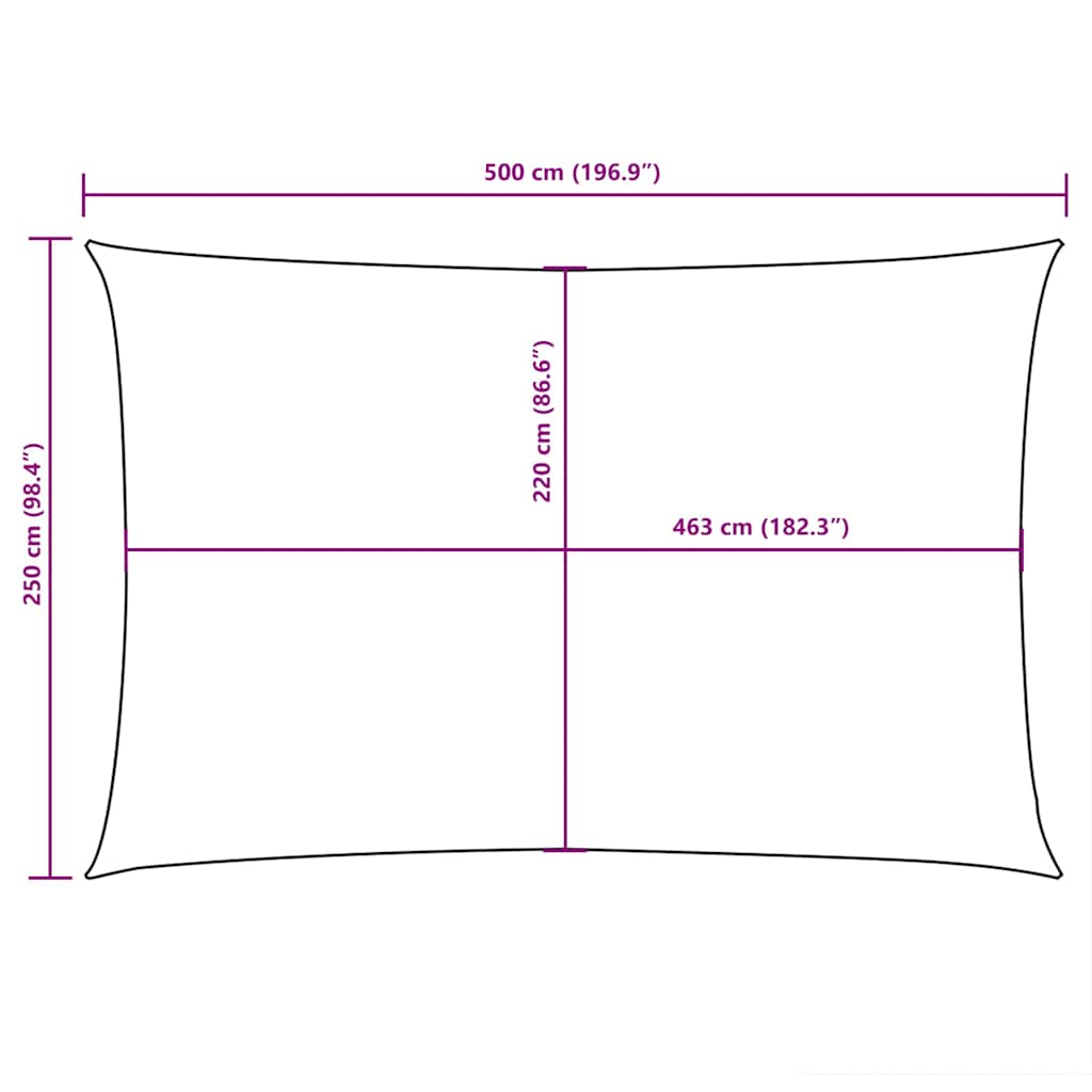 135594 vidaXL Sunshade Sail Oxford Fabric Rectangular 2,5x5 m Yellow