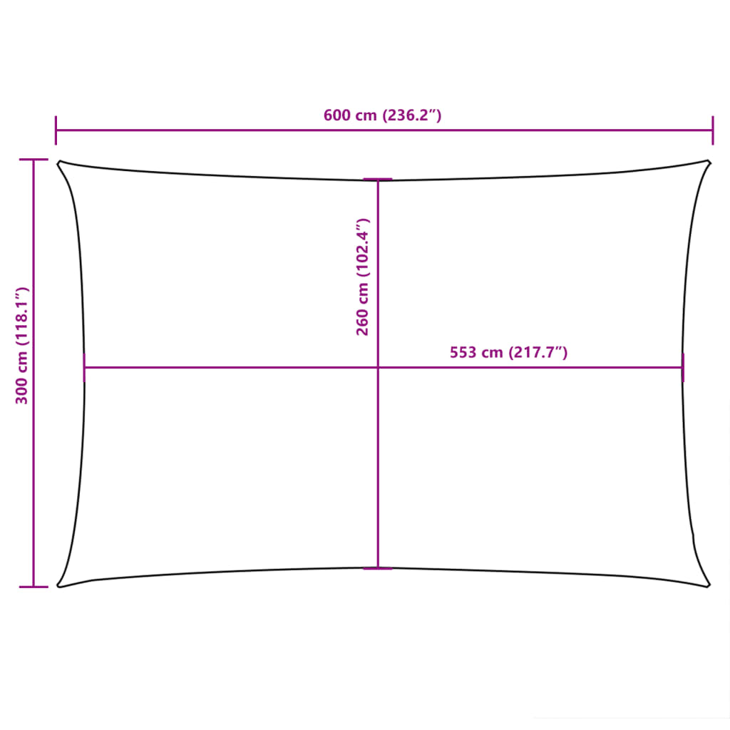 Sunshade Sail Oxford Fabric Rectangular 3x6 m Yellow