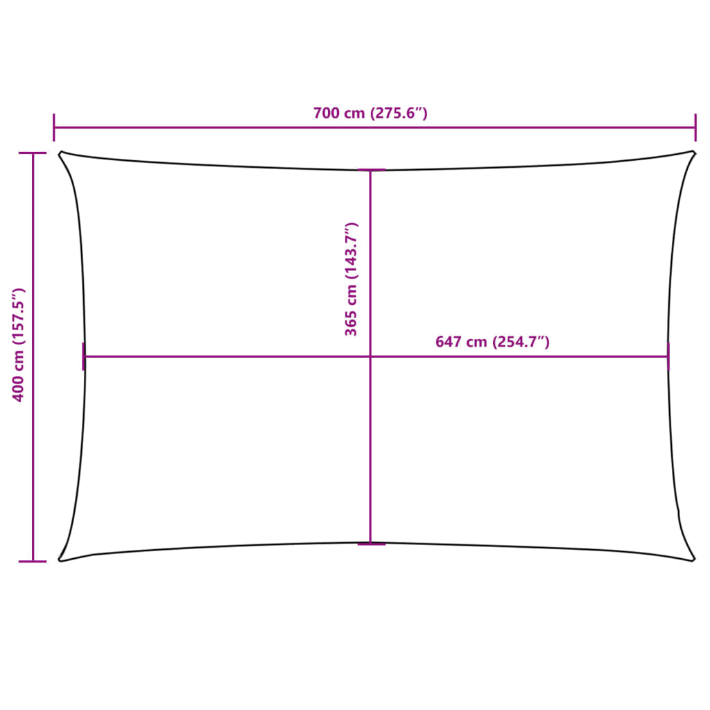 135603 vidaXL Sunshade Sail Oxford Fabric Rectangular 4x7 m Yellow