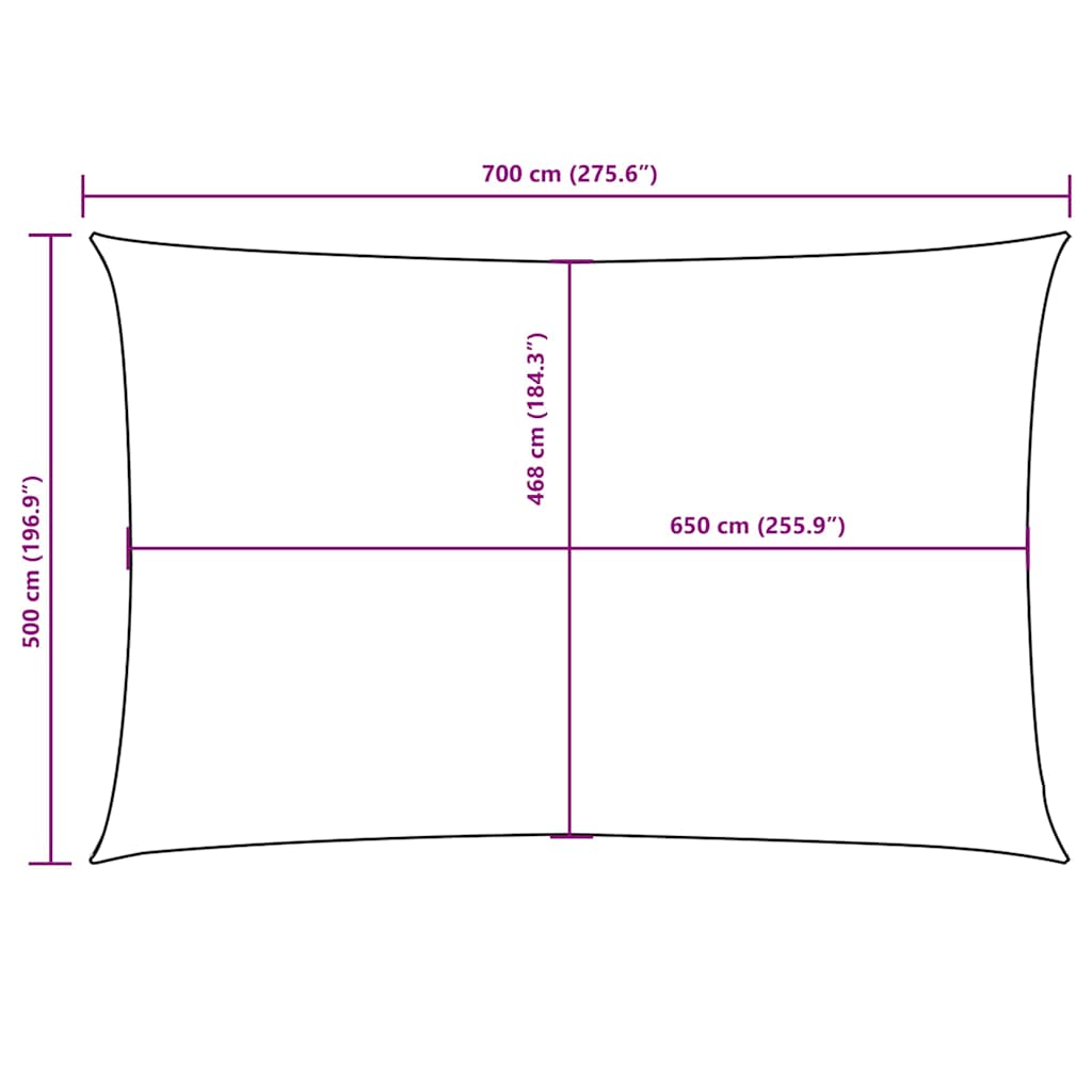 135605 vidaXL Sunshade Sail Oxford Fabric Rectangular 5x7 m Yellow