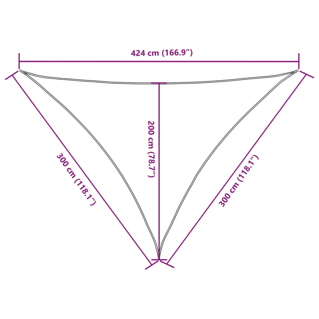 Sunshade Sail Oxford Fabric Triangular 3x3x4,24 m Yellow
