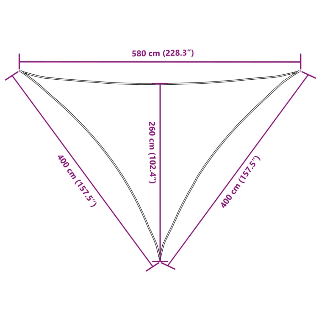 Sunshade Sail Oxford Fabric Triangular 4x4x5.8 m Yellow