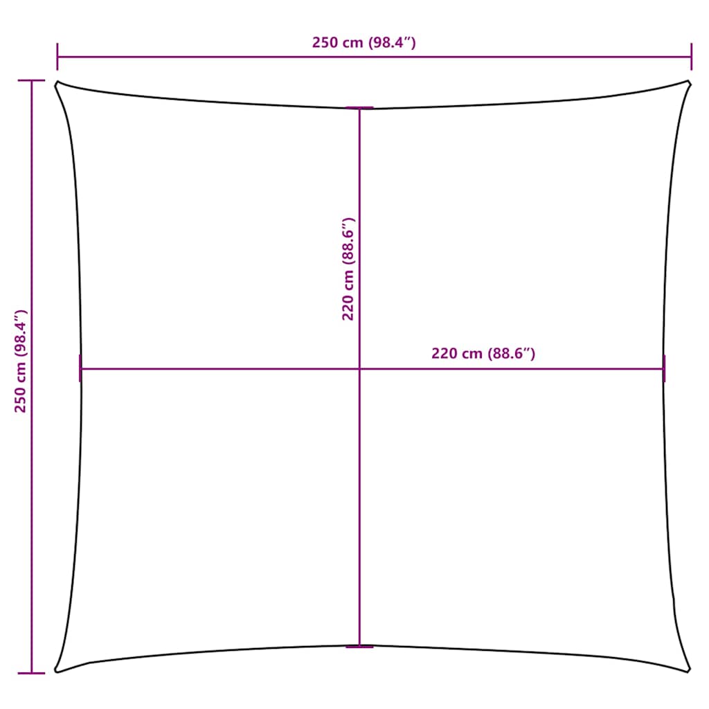 135631 vidaXL Sunshade Sail Oxford Fabric Square 2,5x2,5 m Red