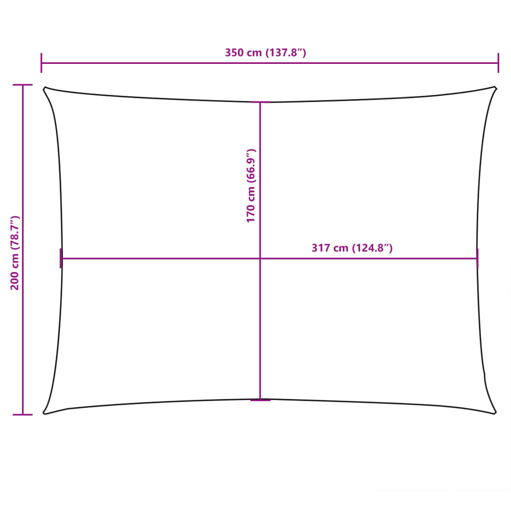 Sunshade Sail Oxford Fabric Rectangular 2x3.5 m Red