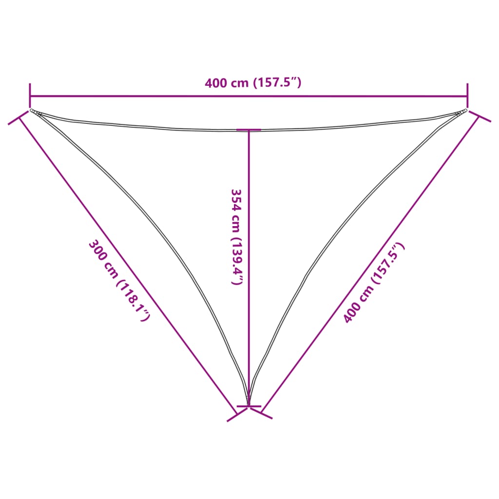 Sunshade Sail Oxford Fabric Triangular 3x4x4 m Red