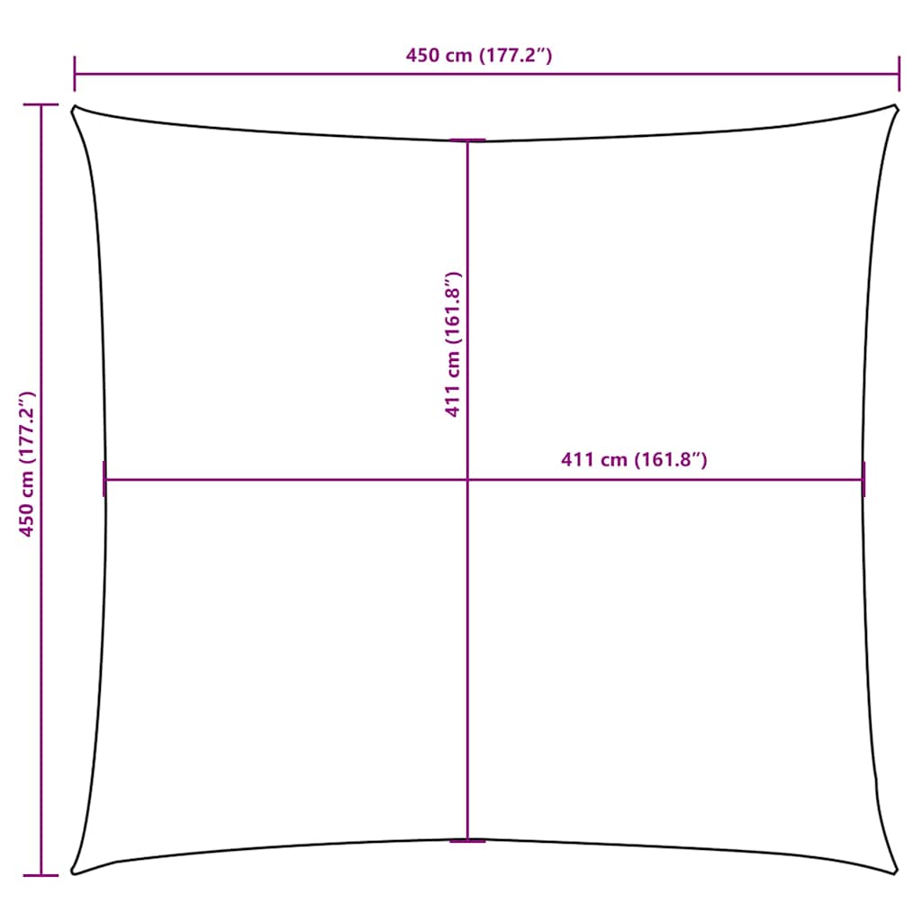 135690 vidaXL Sunshade Sail Oxford Fabric Square 4,5x4,5 m Orange