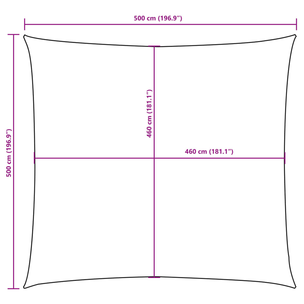 135691 vidaXL Sunshade Sail Oxford Fabric Square 5x5 m Orange
