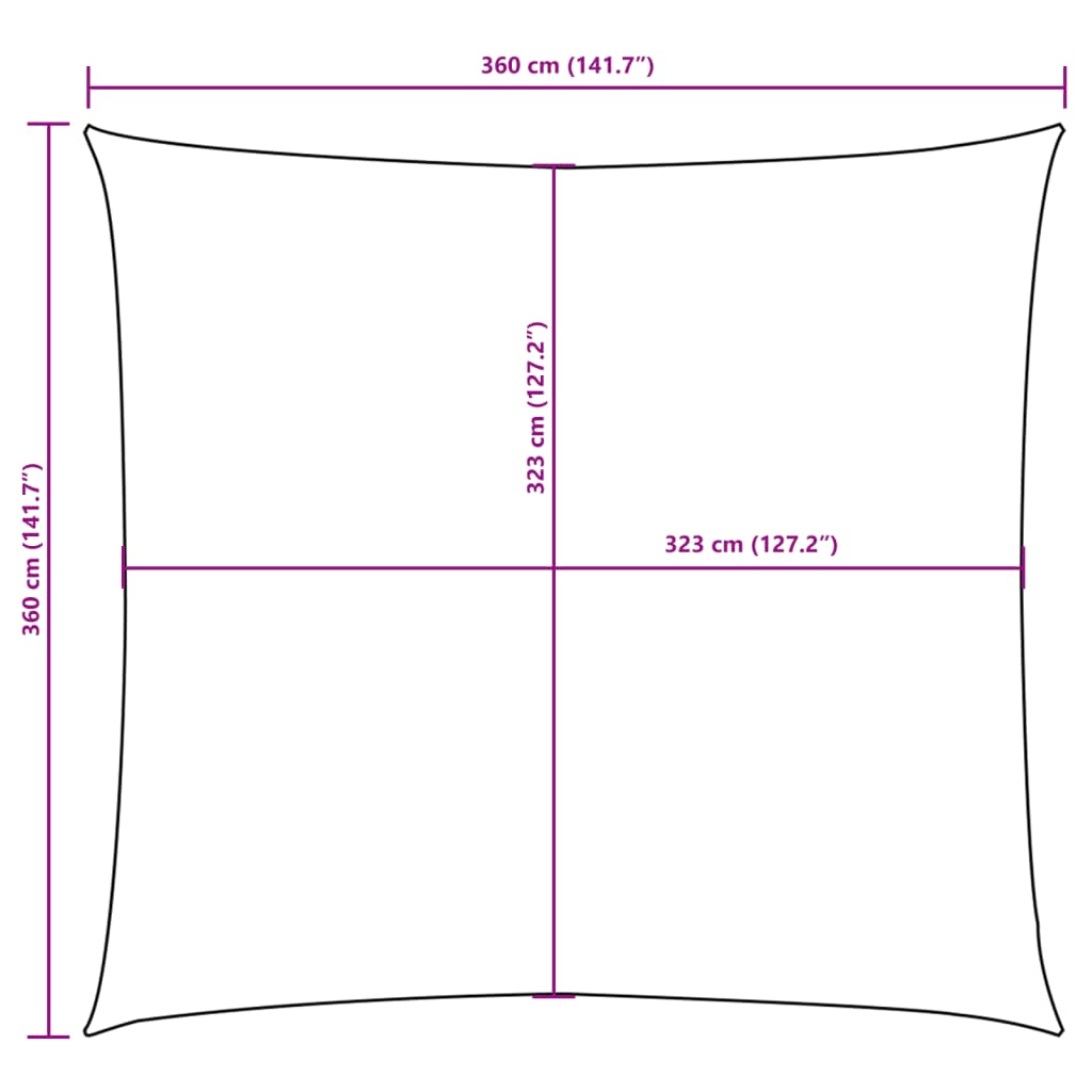 135743 vidaXL Sunshade Sail Oxford Fabric Square 3,6x3,6 m Black
