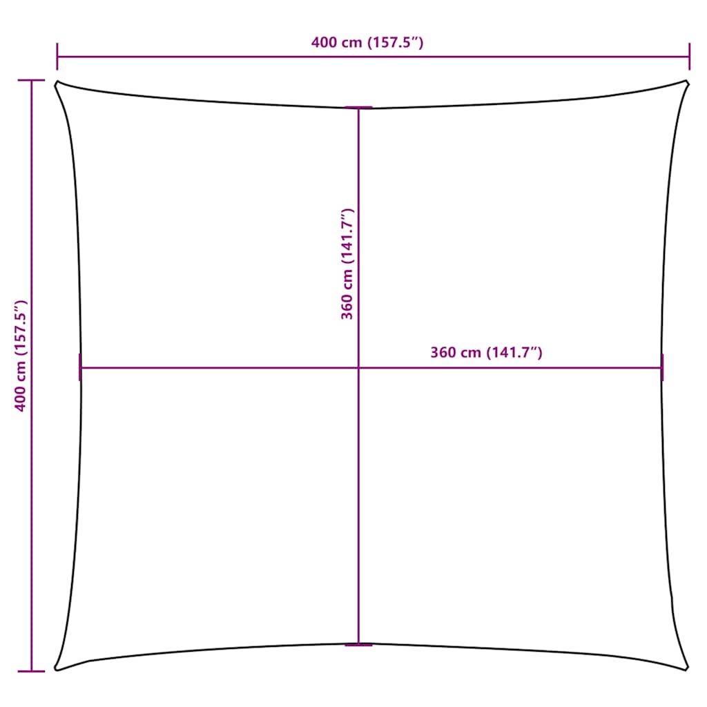 135744 vidaXL Sunshade Sail Oxford Fabric Square 4x4 m Black