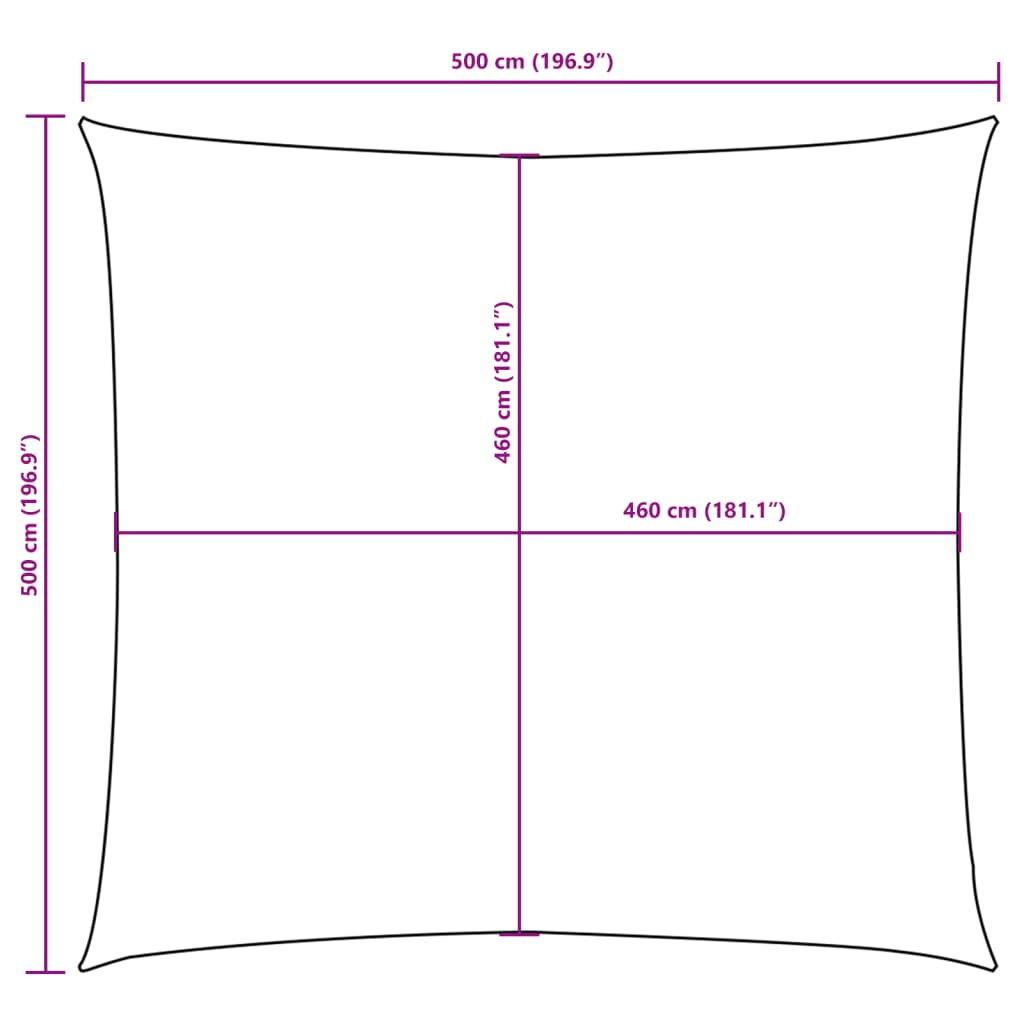 135746 vidaXL Sunshade Sail Oxford Fabric Square 5x5 m Black