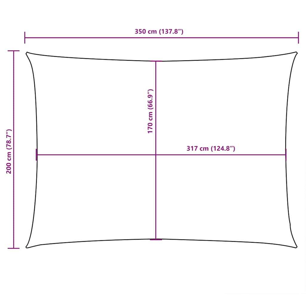135751 vidaXL Sunshade Sail Oxford Fabric Rectangular 2x3,5 m Black