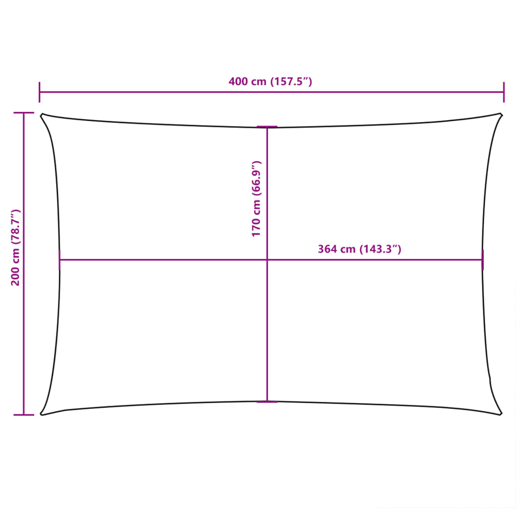 135752 vidaXL Sunshade Sail Oxford Fabric Rectangular 2x4 m Black