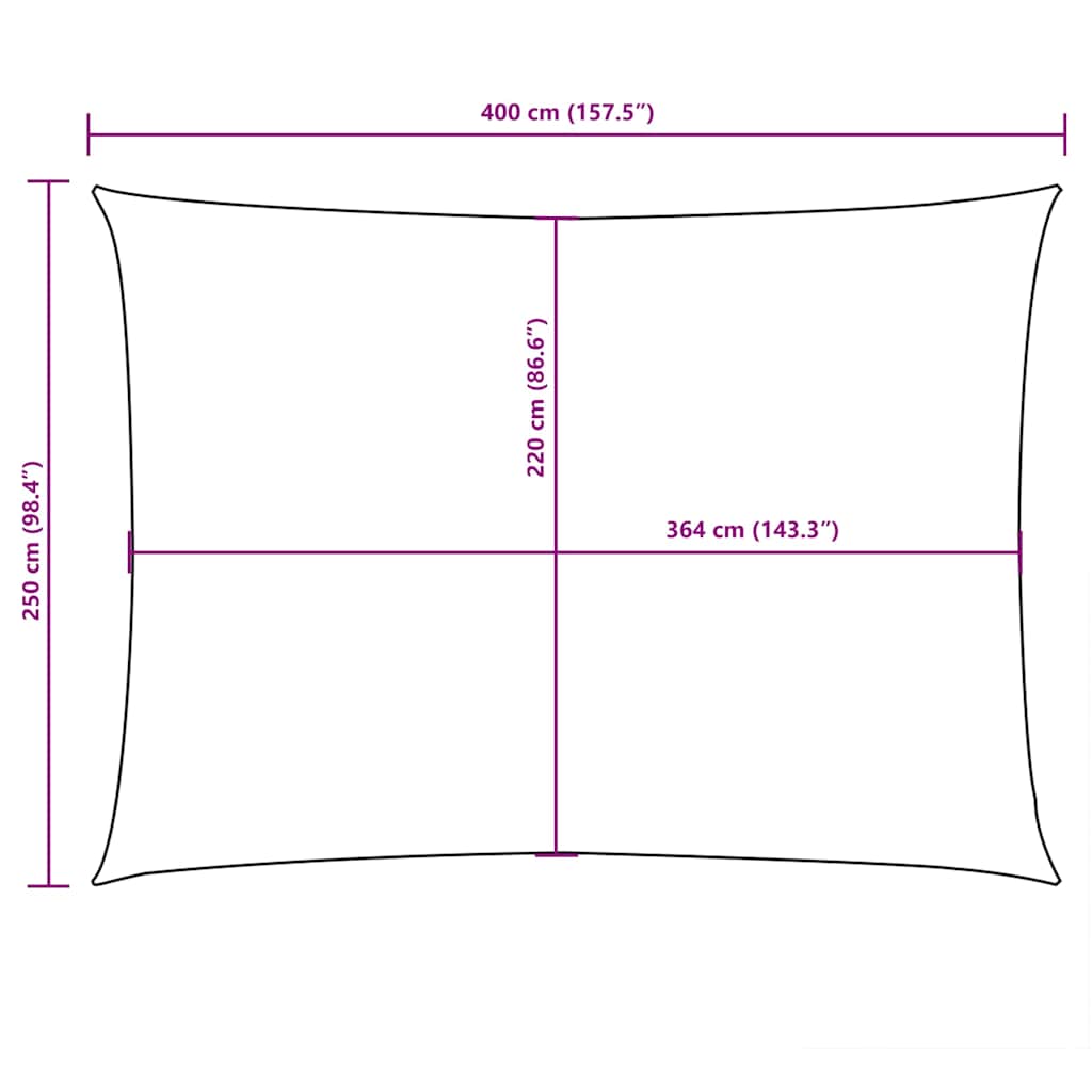 135757 vidaXL Sunshade Sail Oxford Fabric Rectangular 2,5x4 m Black