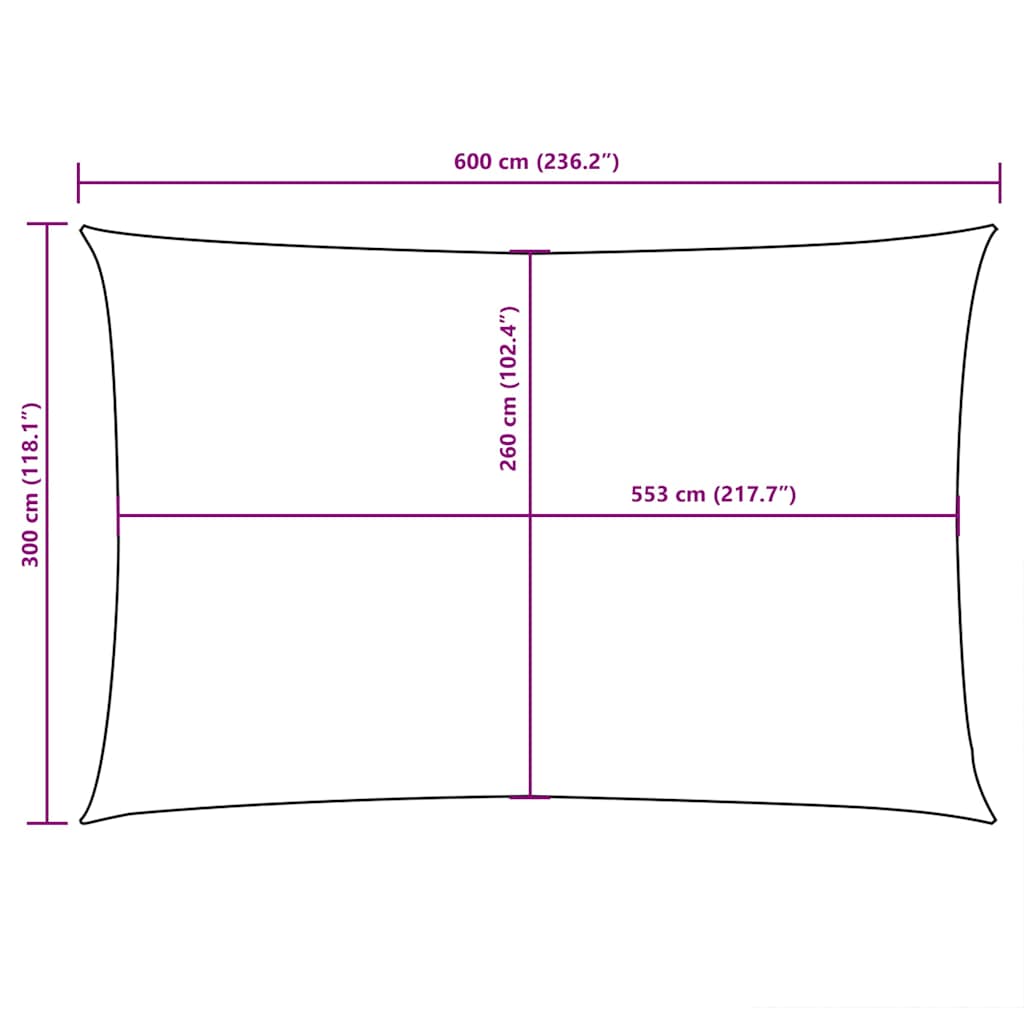 135763 vidaXL Sunshade Sail Oxford Fabric Rectangular 3x6 m Black