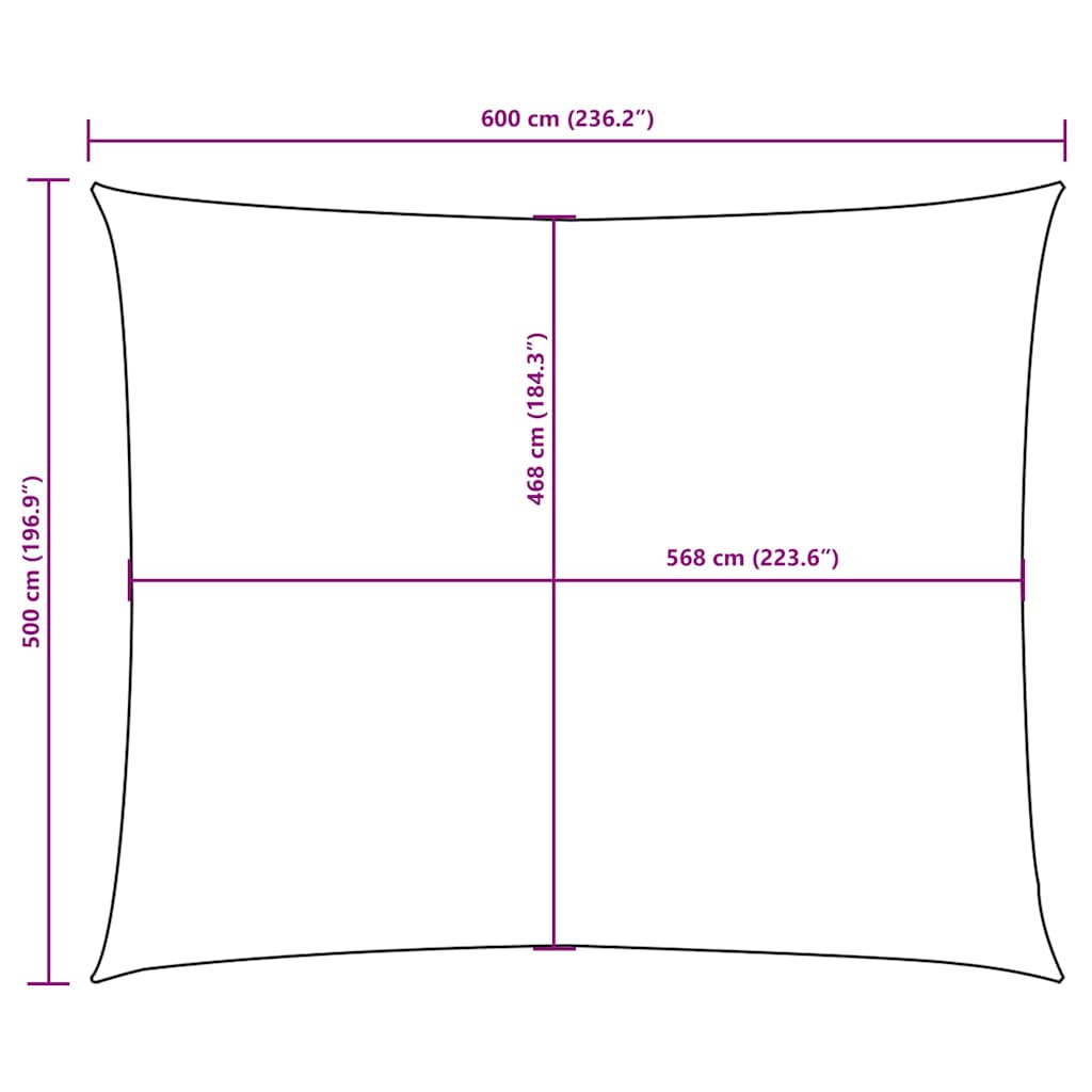 135769 vidaXL Sunshade Sail Oxford Fabric Rectangular 5x6 m Black