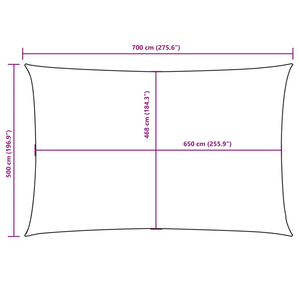 135770 vidaXL Sunshade Sail Oxford Fabric Rectangular 5x7 m Black