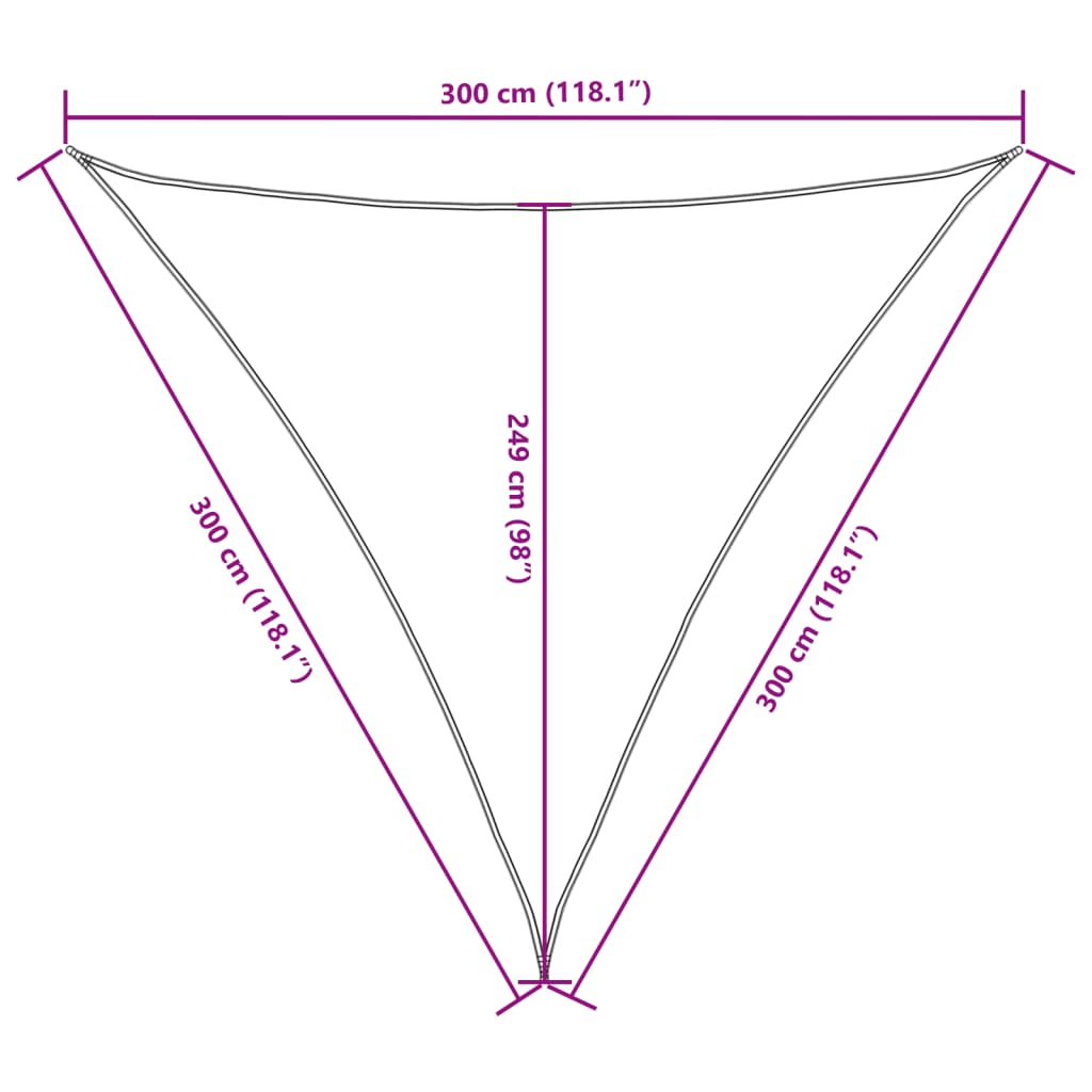 135775 vidaXL Sunshade Sail Oxford Fabric Triangular 3x3x3 m Black