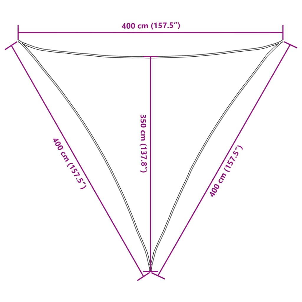 135781 vidaXL Sunshade Sail Oxford Fabric Triangular 4x4x4 m Black
