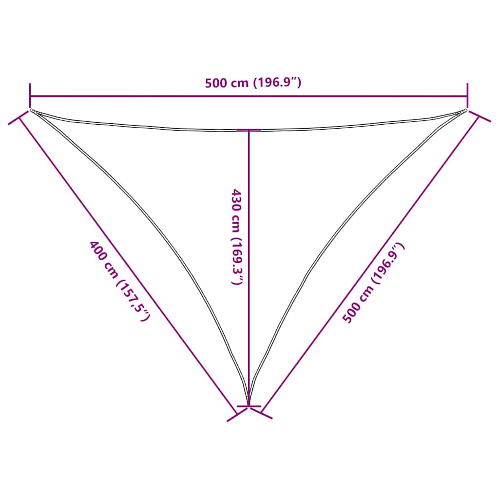 135784 vidaXL Sunshade Sail Oxford Fabric Triangular 4x5x5 m Black