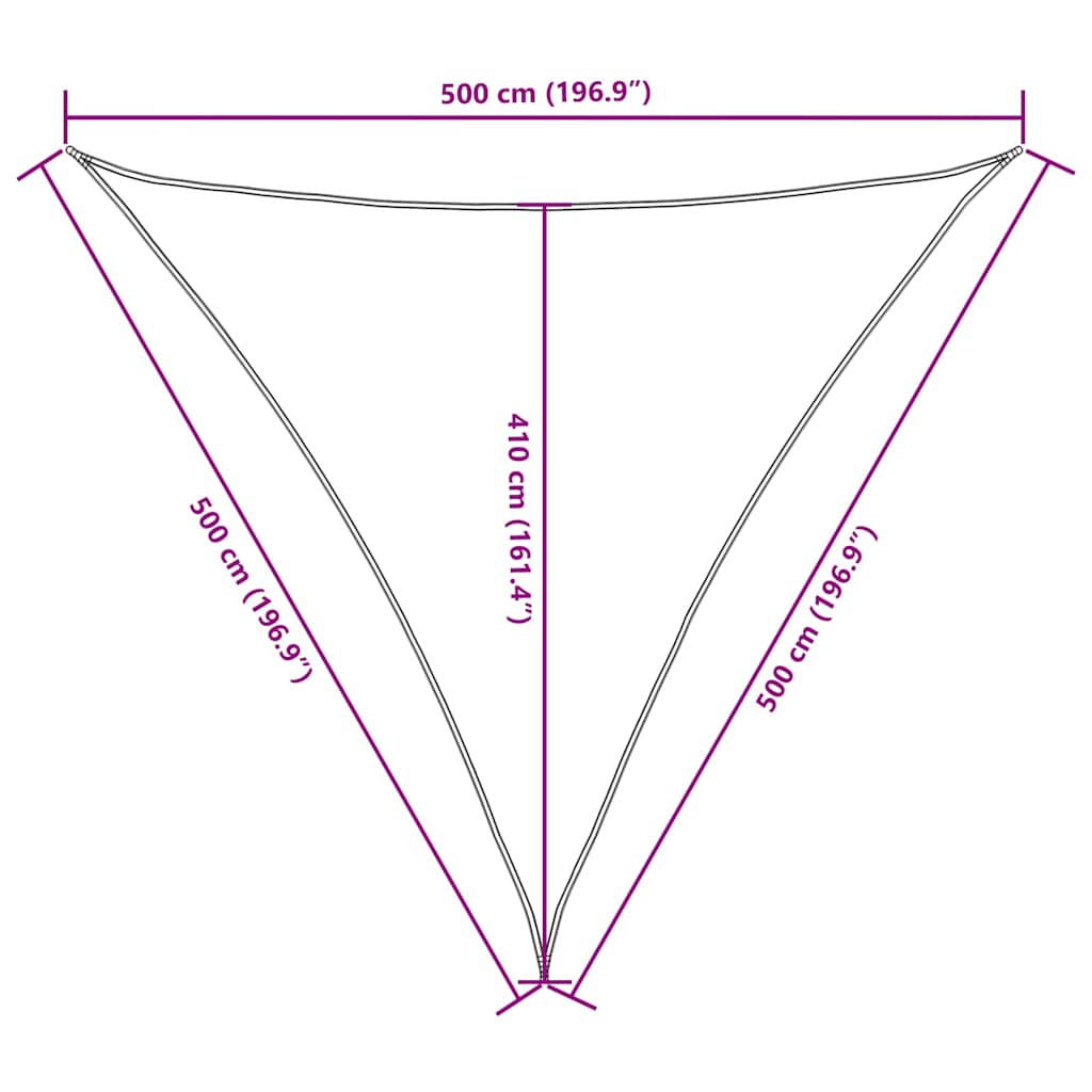 135785 vidaXL Sunshade Sail Oxford Fabric Triangular 5x5x5 m Black