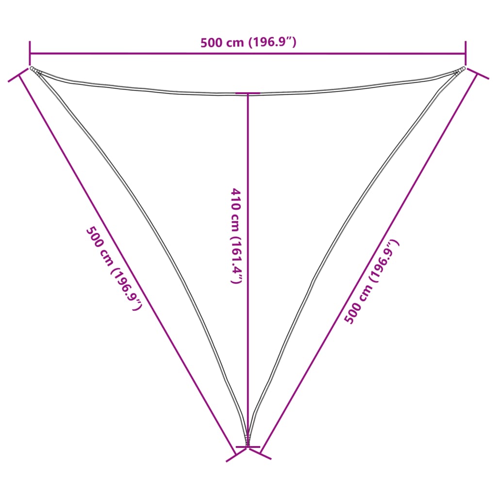 Sunshade Sail Oxford Fabric Triangular 5x5x5 m Black