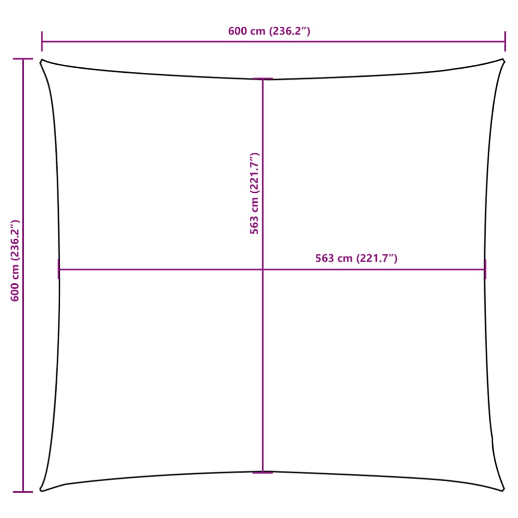 135802 vidaXL Sunshade Sail Oxford Fabric Square 6x6 m Brown