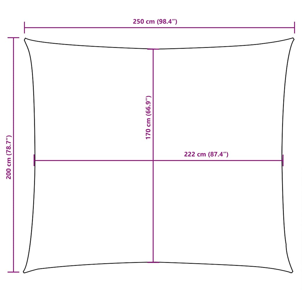 135804 vidaXL Sunshade Sail Oxford Fabric Rectangular 2x2,5 m Brown