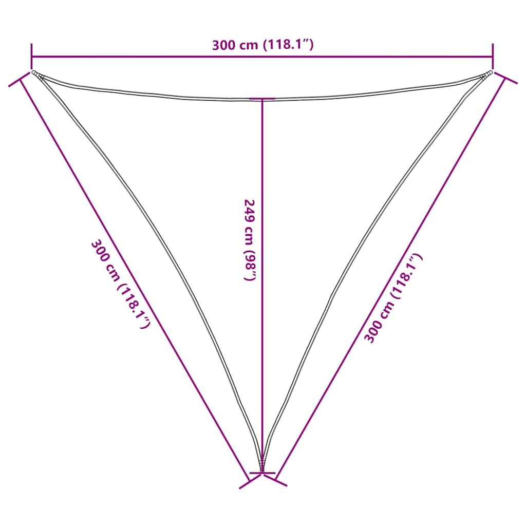 135830 vidaXL Sunshade Sail Oxford Fabric Triangular 3x3x3 m Brown