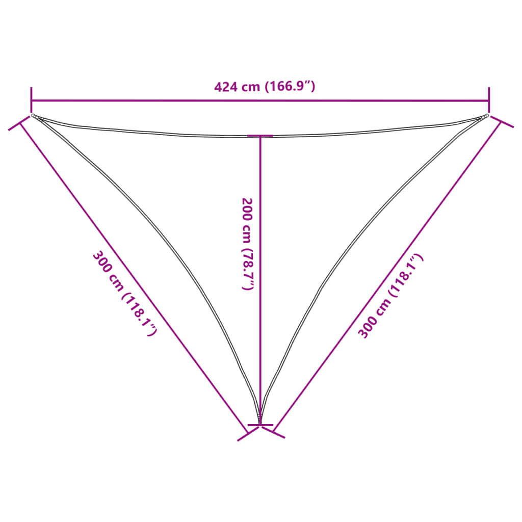 135832 vidaXL Sunshade Sail Oxford Fabric Triangular 3x3x4,24 m Brown