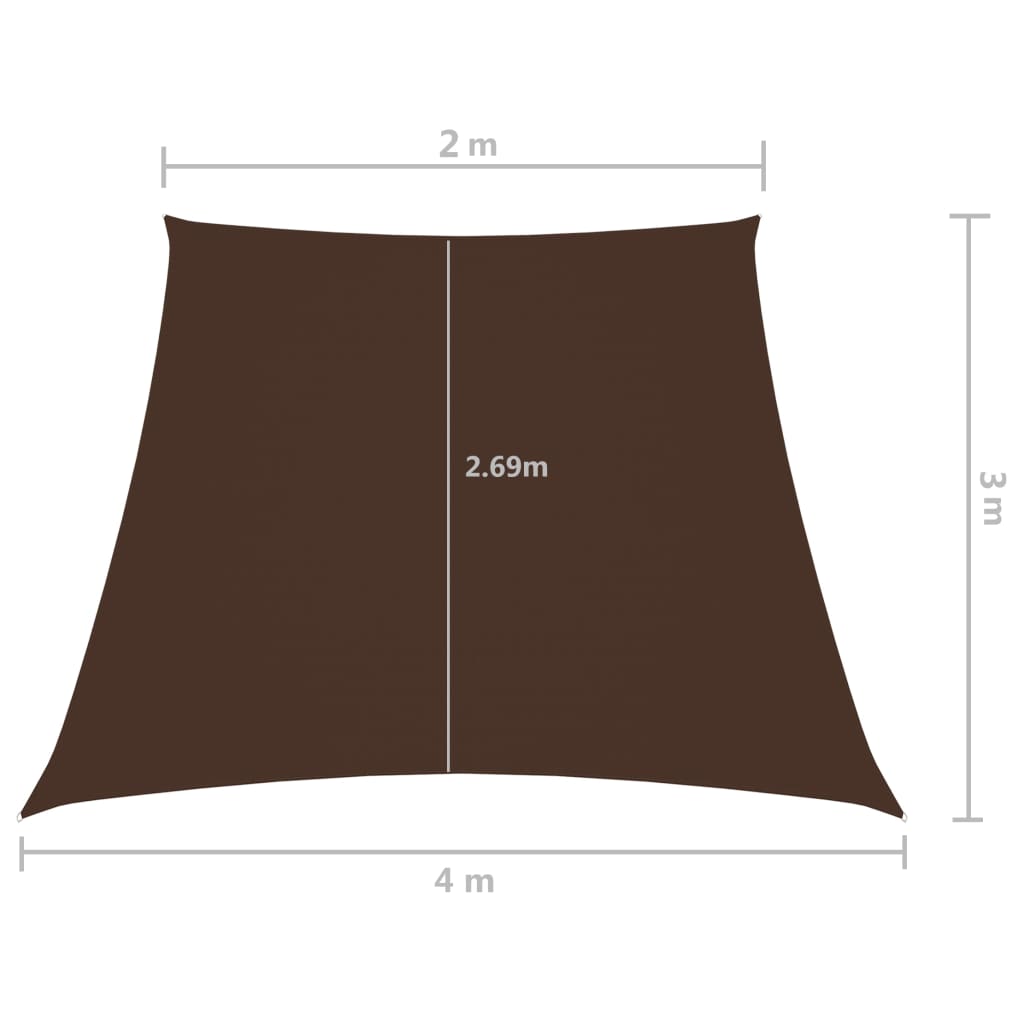 135846 vidaXL Sunshade Sail Oxford Fabric Trapezium 2/4x3 m Brown