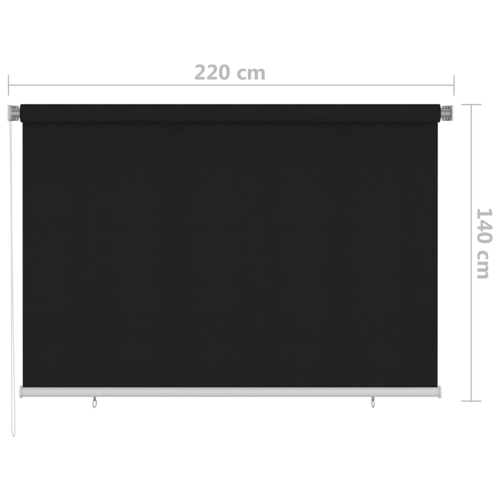 Outdoor Roller Blind 220x140 cm Black