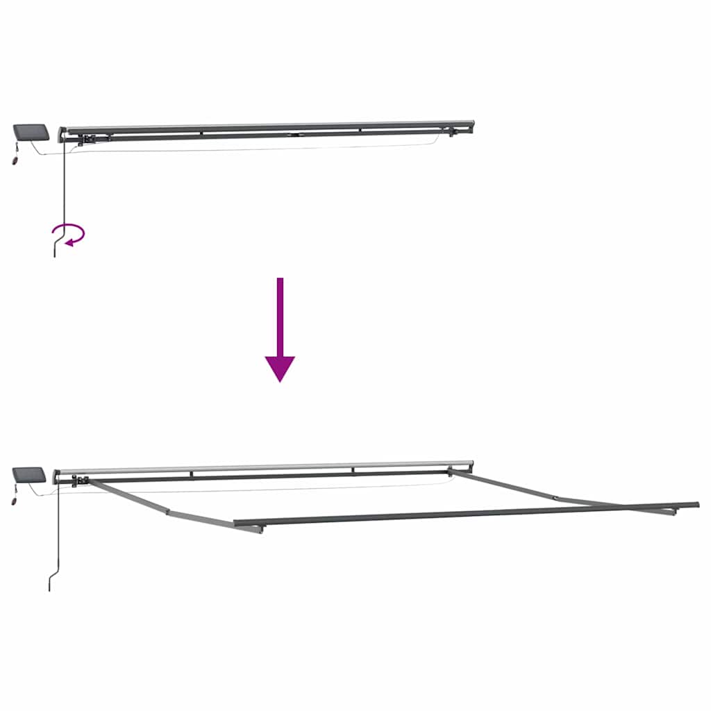 Awning Frame Manual Anthracite 400 x 350 cm Aluminium