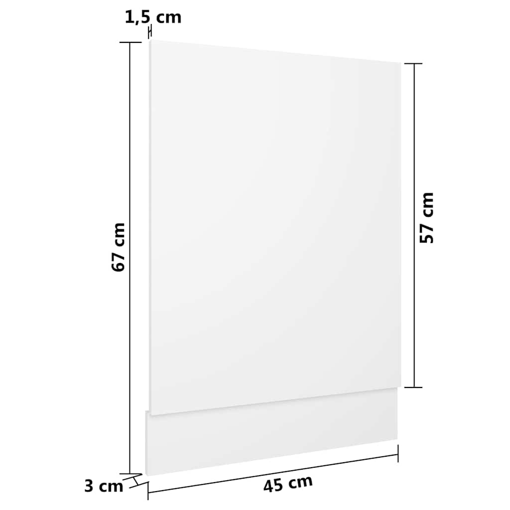 802554 vidaXL Dishwasher Panel "Lyon" White 45x3x67 cm Engineered Wood