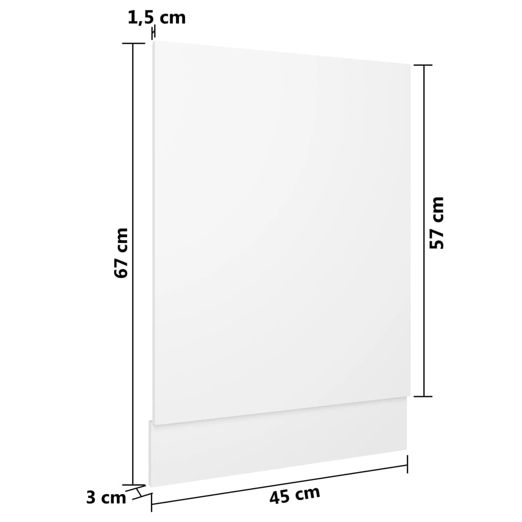 Dishwasher Panel Lyon White 45x3x67 cm Engineered Wood