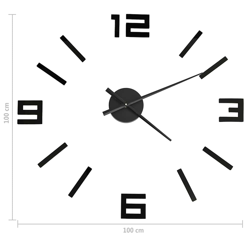 3d Wall Clock | Black | EVA (ethylene-vinyl acetate) | XXL